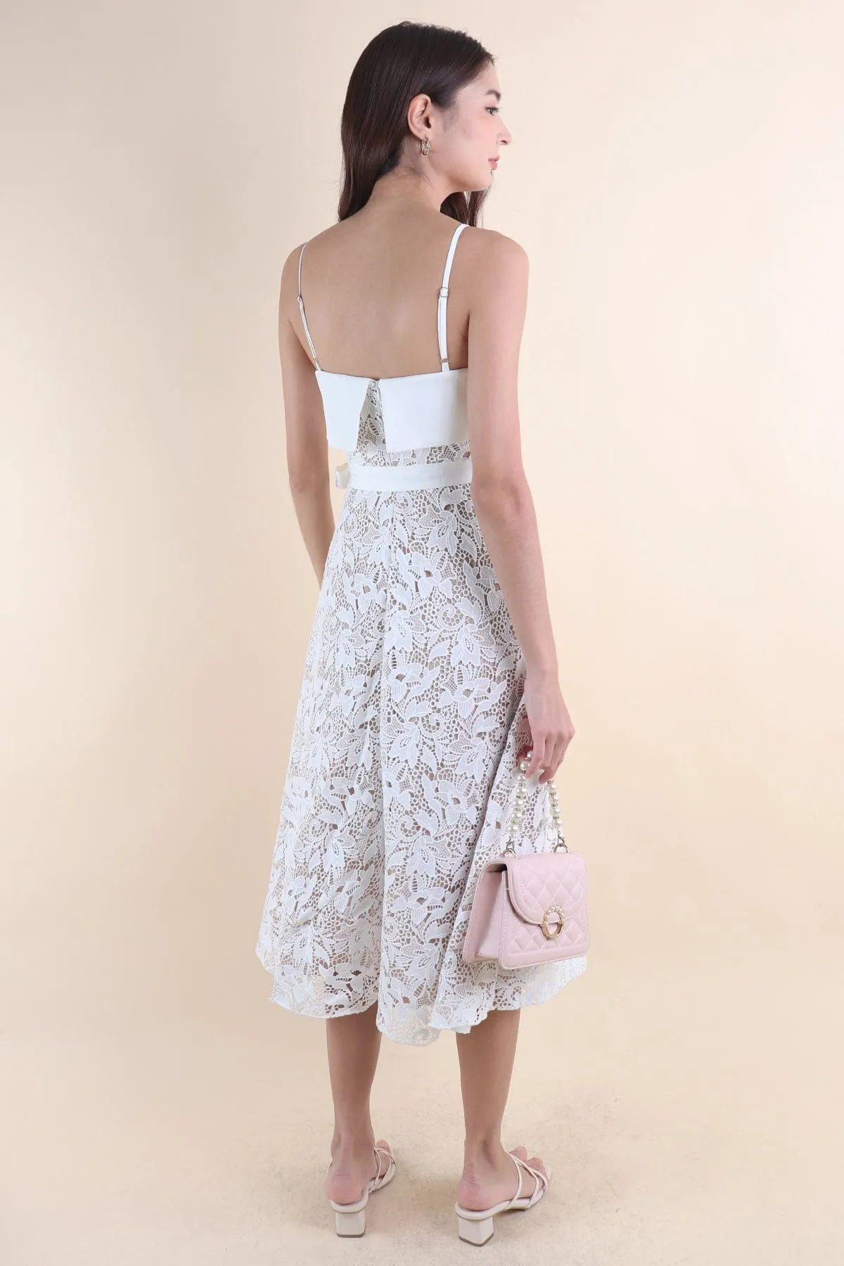 JADE CROCHET FLAP MAXI IN WHITE