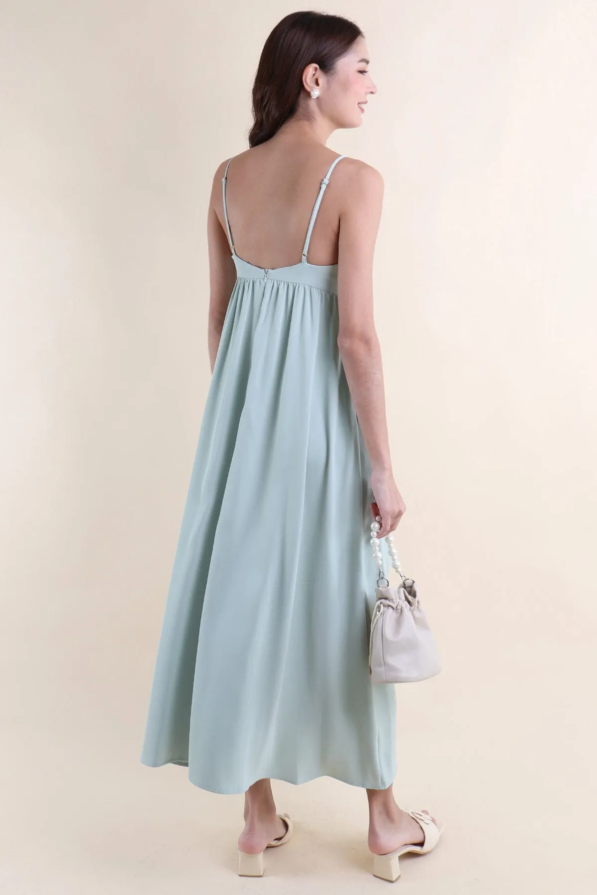 JENESIS MAXI DRESS IN MINT SAGE