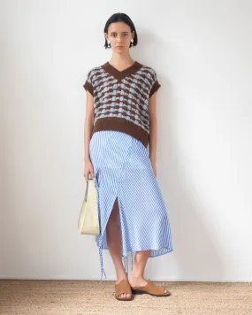 Joey Skirt Satin Stripe Blue