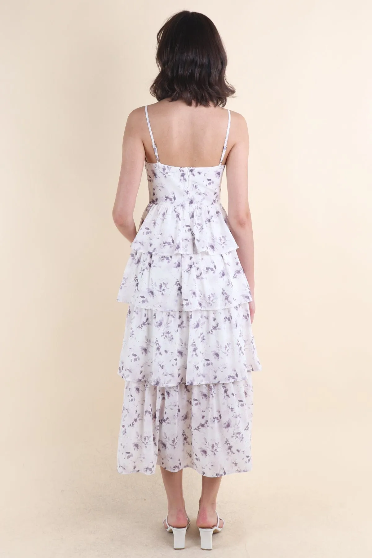 KALLIE FLORAL TIER MAXI IN LILAC