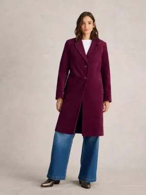 Kamila Velvet Coat in Plum by WhiteStuff