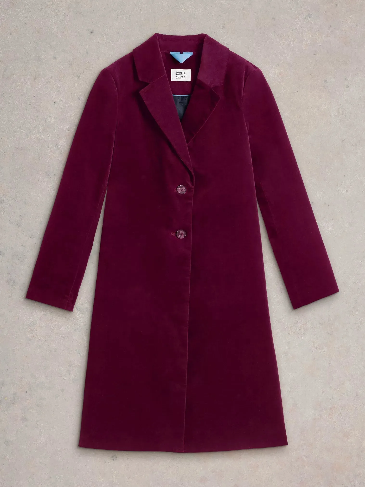 Kamila Velvet Coat in Plum by WhiteStuff