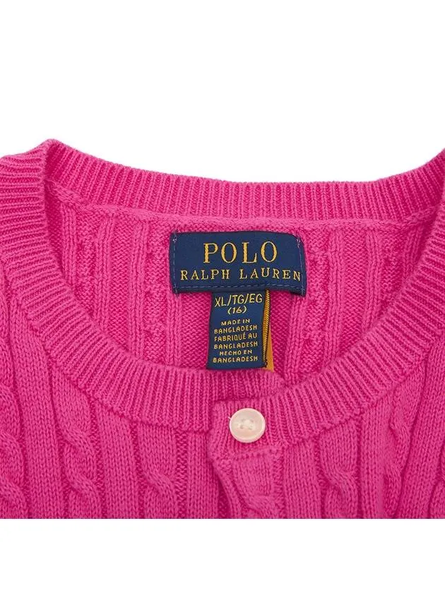 Kids Cable Cardigan 313543047058 PINK Adults can wear