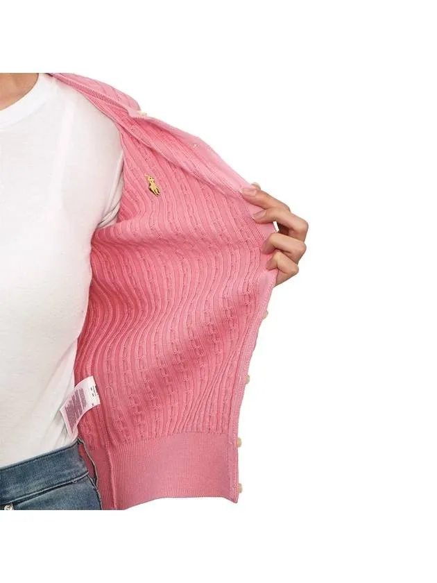 Kids Cable Cardigan 313543047065 PINK Adults can wear