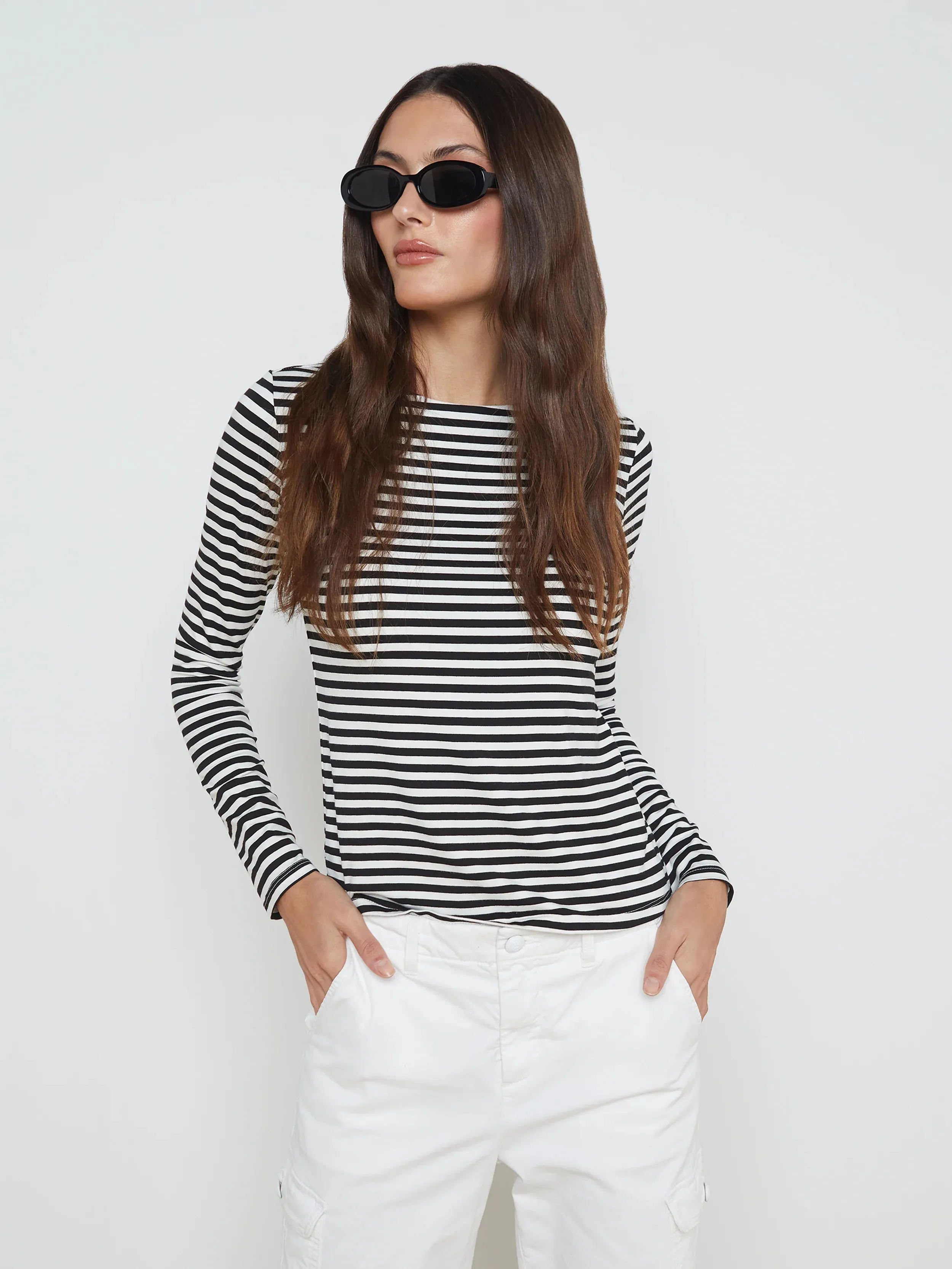 L'AGENCE TESS STRIPED CREW NECK