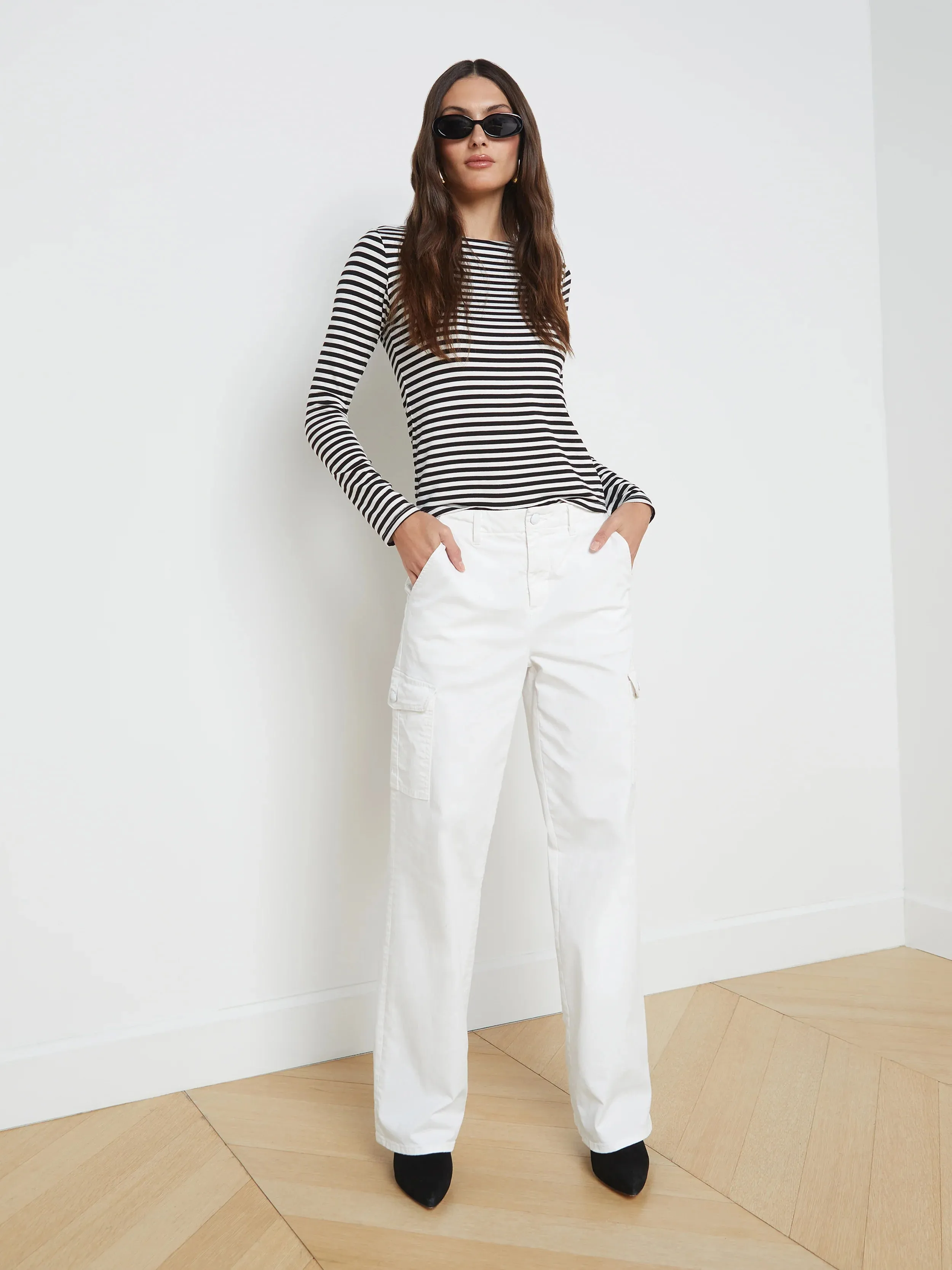 L'AGENCE TESS STRIPED CREW NECK