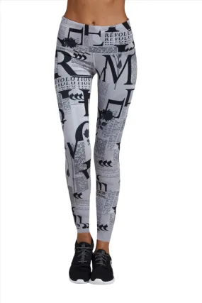 Last Chance! Noli Yoga Revo Legging News Paper Print