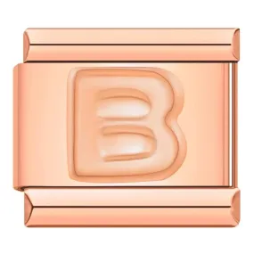 Letter B in Rose Gold, on Rose Gold