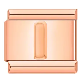 Letter I in Rose Gold, on Rose Gold