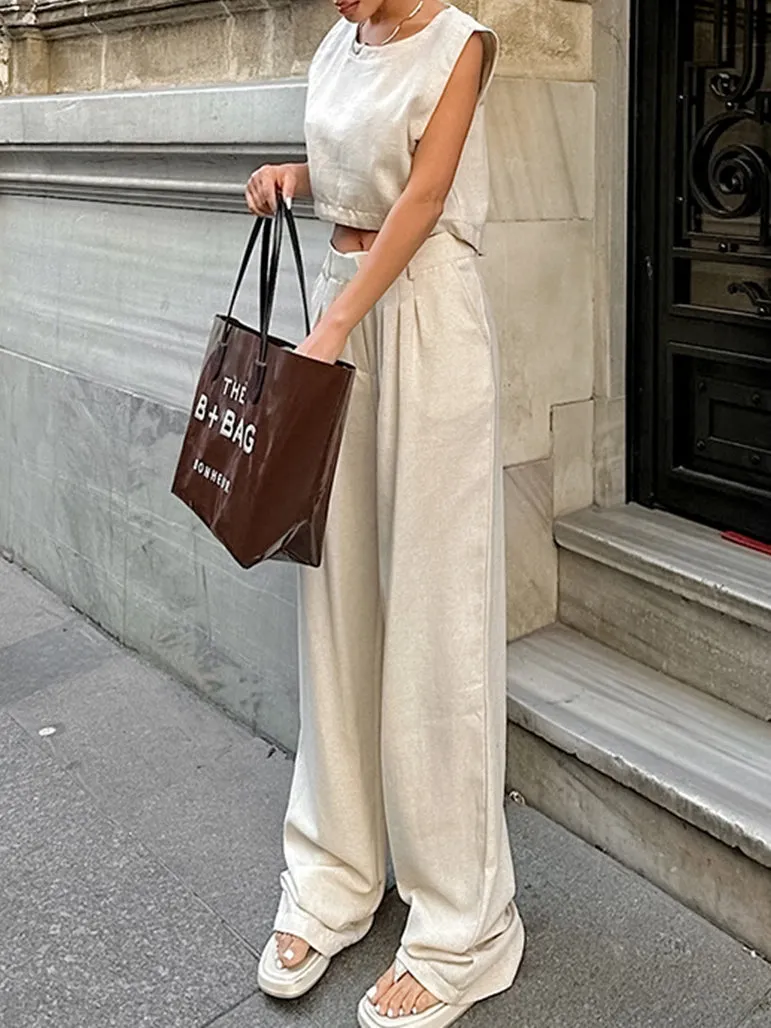 Linen Tank Top & Long Pant Set