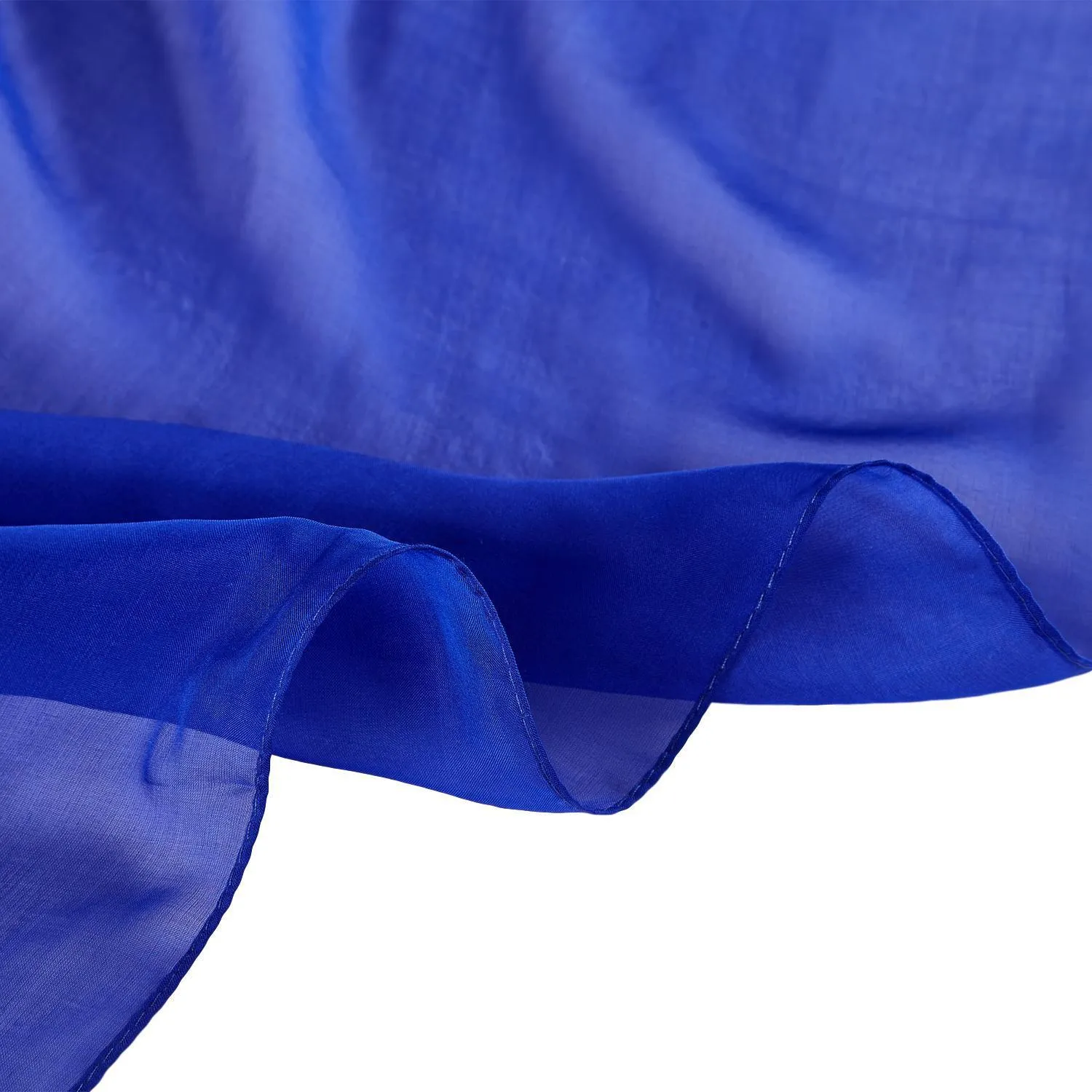 Long Silk Chiffon Scarf Solid Blue Color SQL204