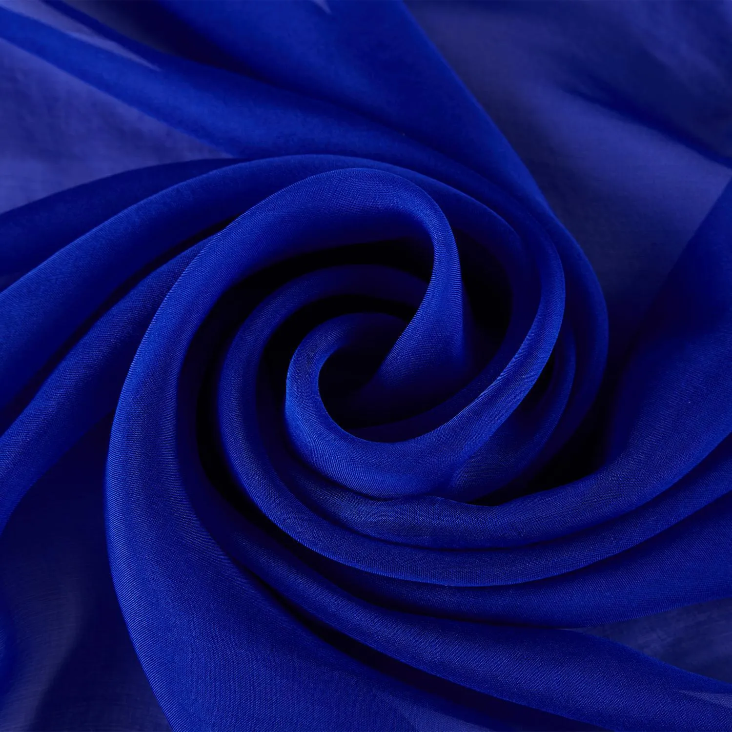 Long Silk Chiffon Scarf Solid Blue Color SQL204