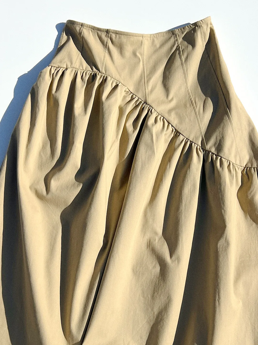 Maeve Midi Skirt - Toast Twill