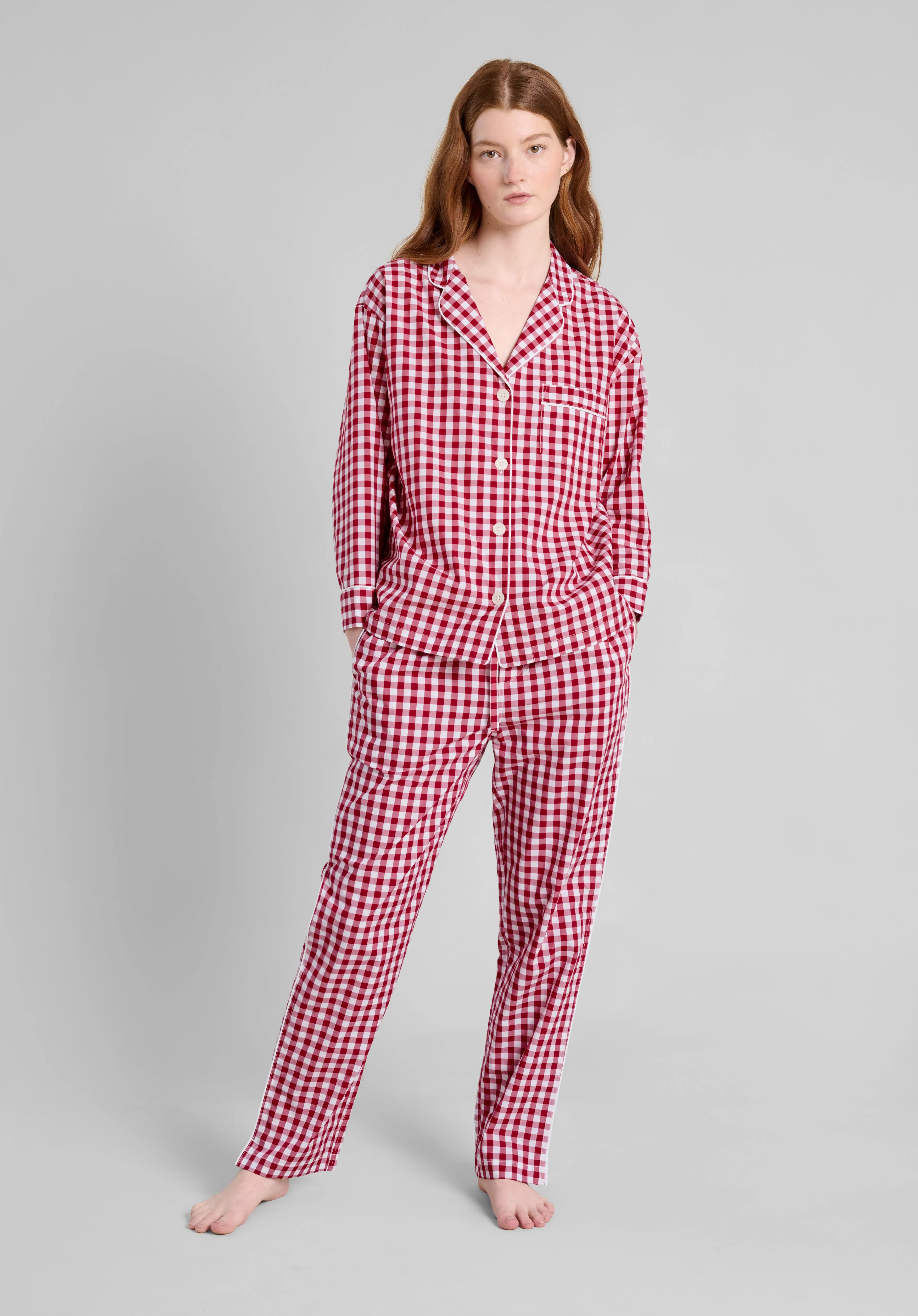 Marina Pajama Set in Large Red Gingham