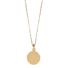 Medium Gold Disc Charm Necklace