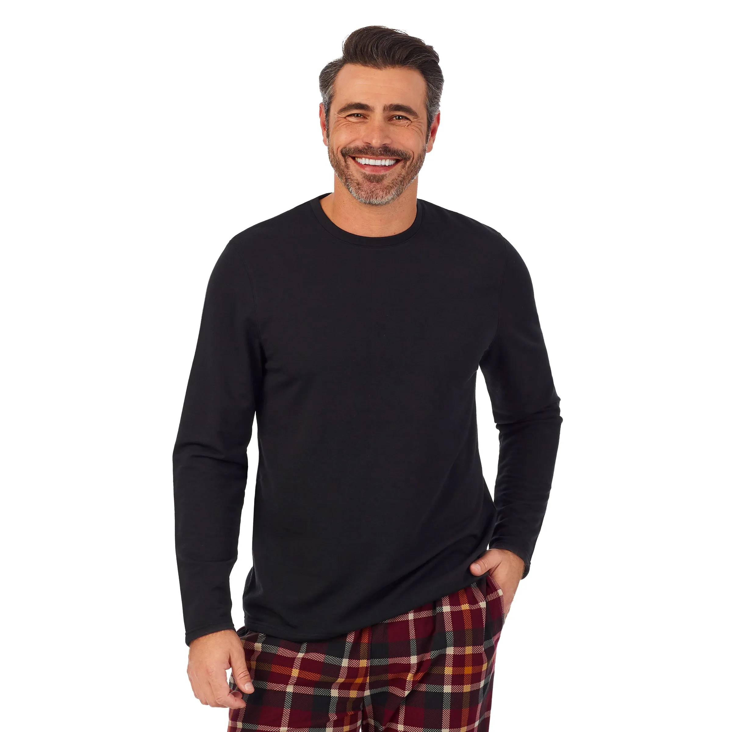 Mens Cozy Lodge Long Sleeve Crew and Pajama Pant 2-pc Set