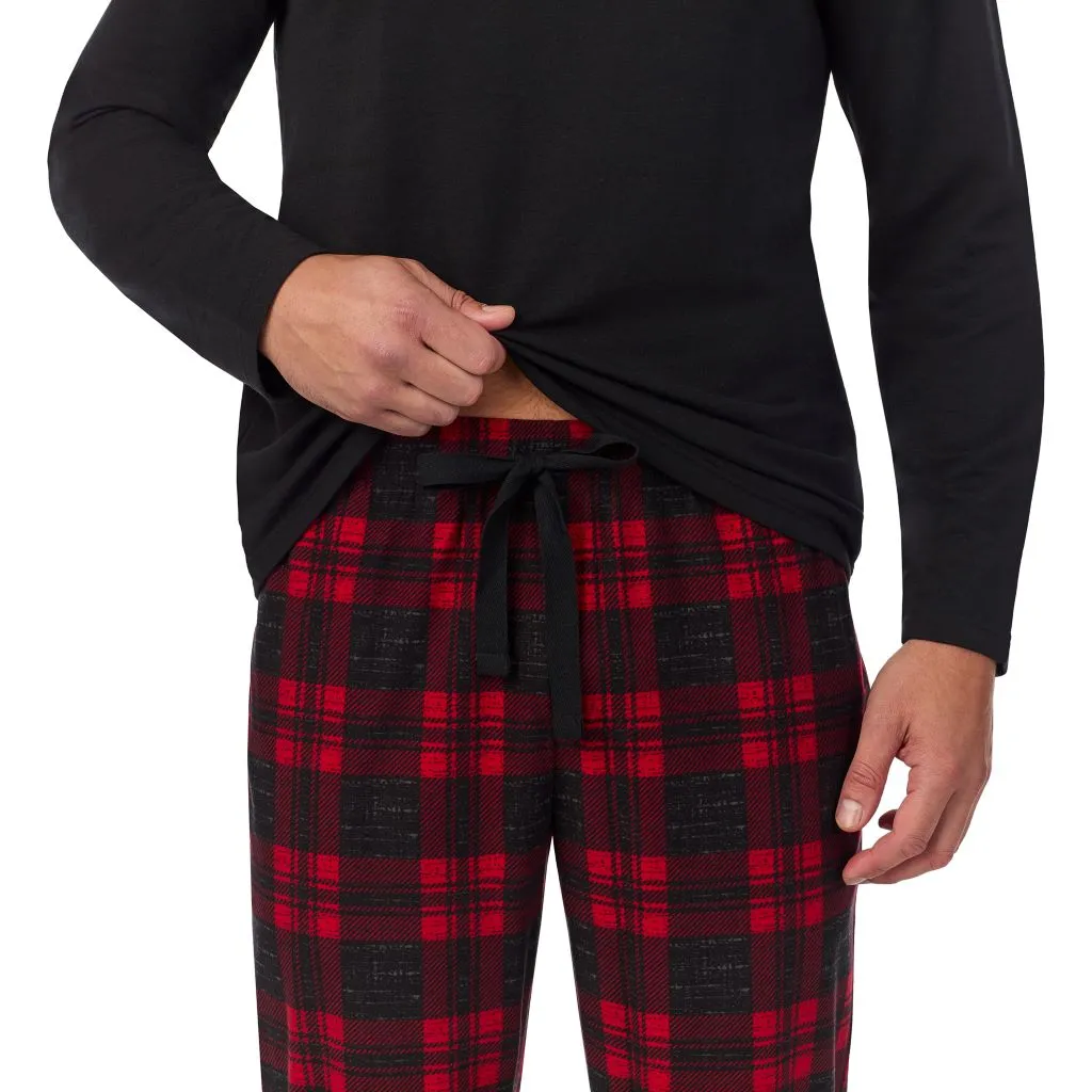 Mens Cozy Lodge Long Sleeve Crew and Pajama Pant 2-pc Set