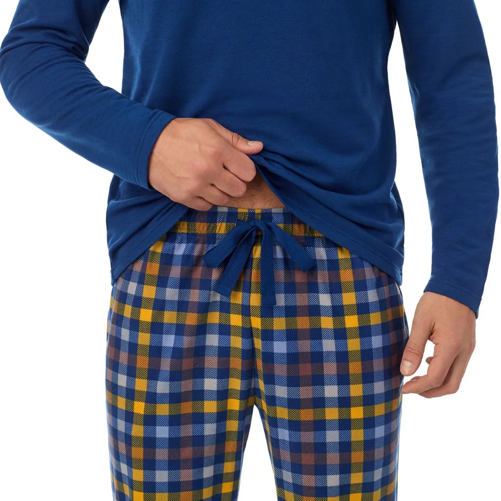 Mens Cozy Lodge Long Sleeve Crew and Pajama Pant 2-pc Set