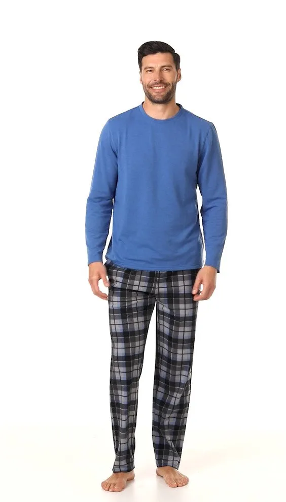 Mens Cozy Lodge Long Sleeve Crew and Pajama Pant 2-pc Set