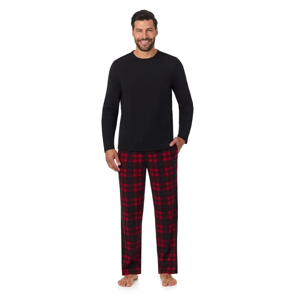 Mens Cozy Lodge Long Sleeve Crew and Pajama Pant 2-pc Set