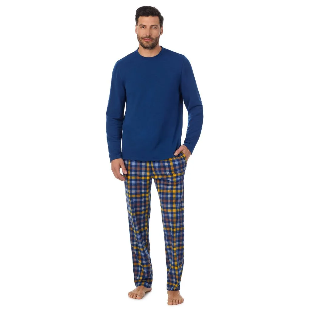 Mens Cozy Lodge Long Sleeve Crew and Pajama Pant 2-pc Set