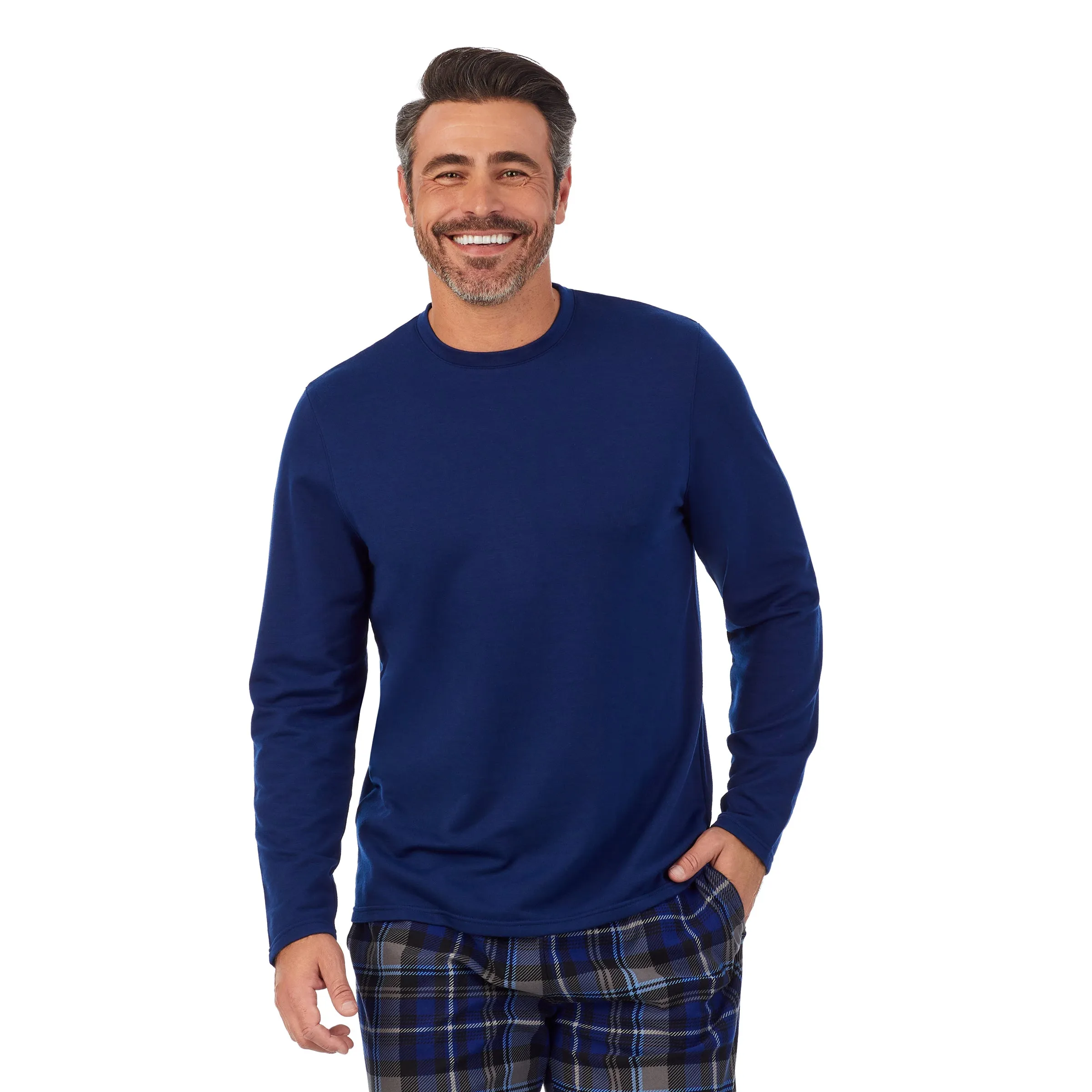 Mens Cozy Lodge Long Sleeve Crew and Pajama Pant 2-pc Set