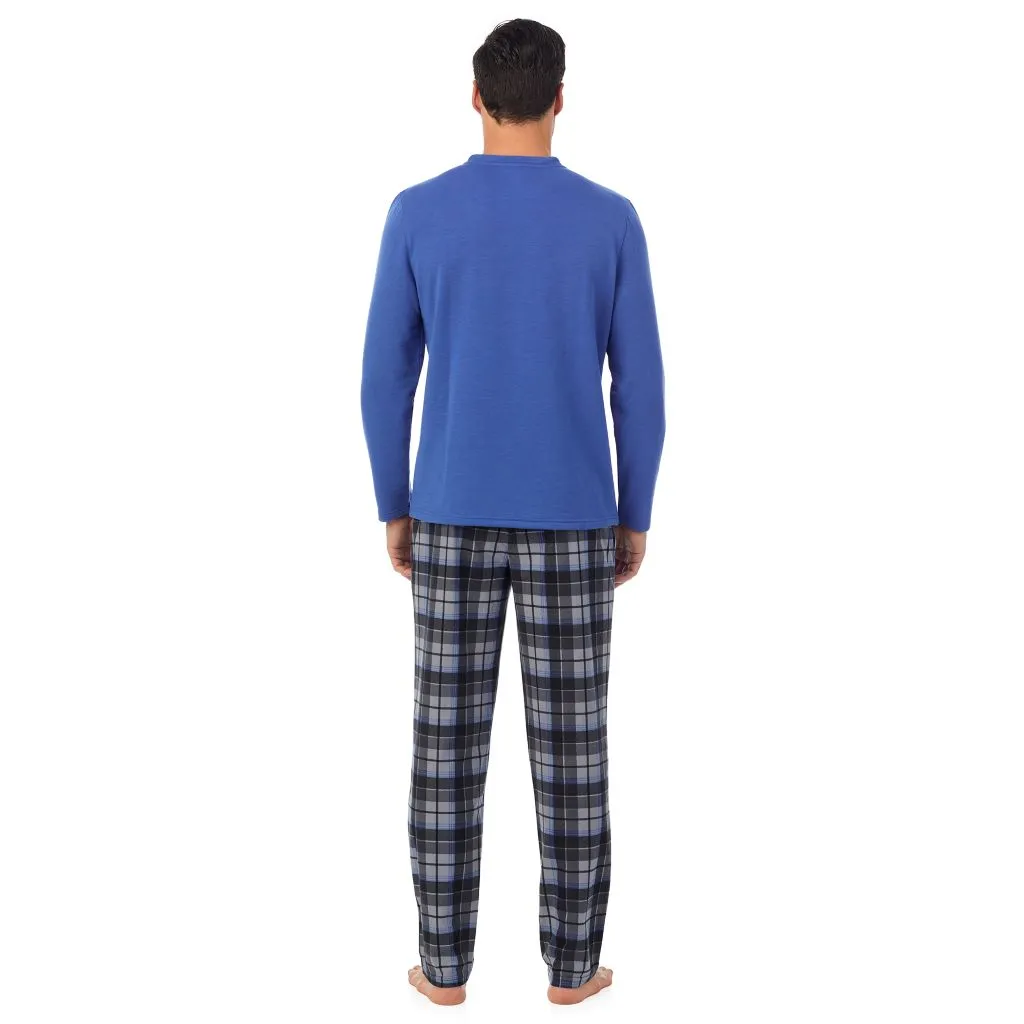 Mens Cozy Lodge Long Sleeve Crew and Pajama Pant 2-pc Set