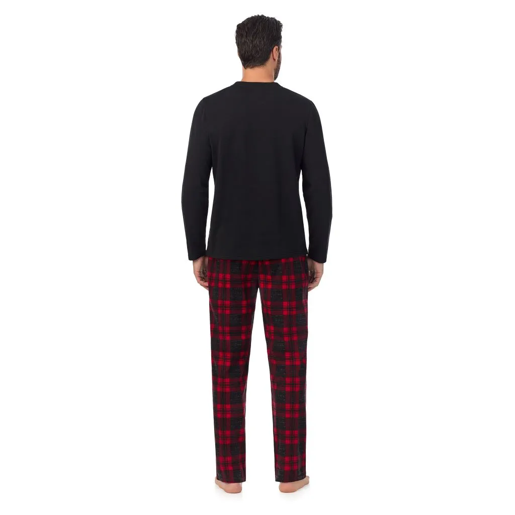 Mens Cozy Lodge Long Sleeve Crew and Pajama Pant 2-pc Set