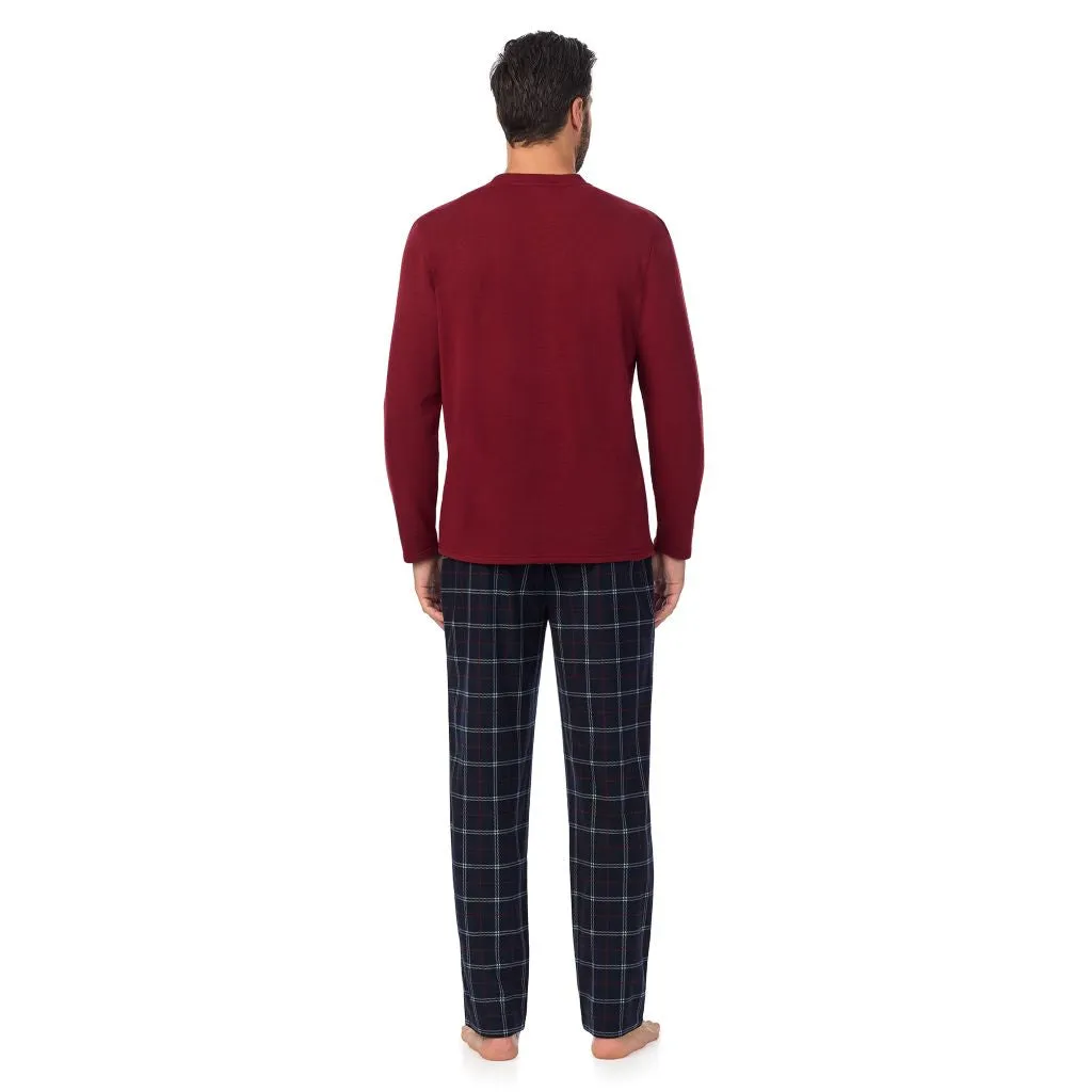 Mens Cozy Lodge Long Sleeve Crew and Pajama Pant 2-pc Set