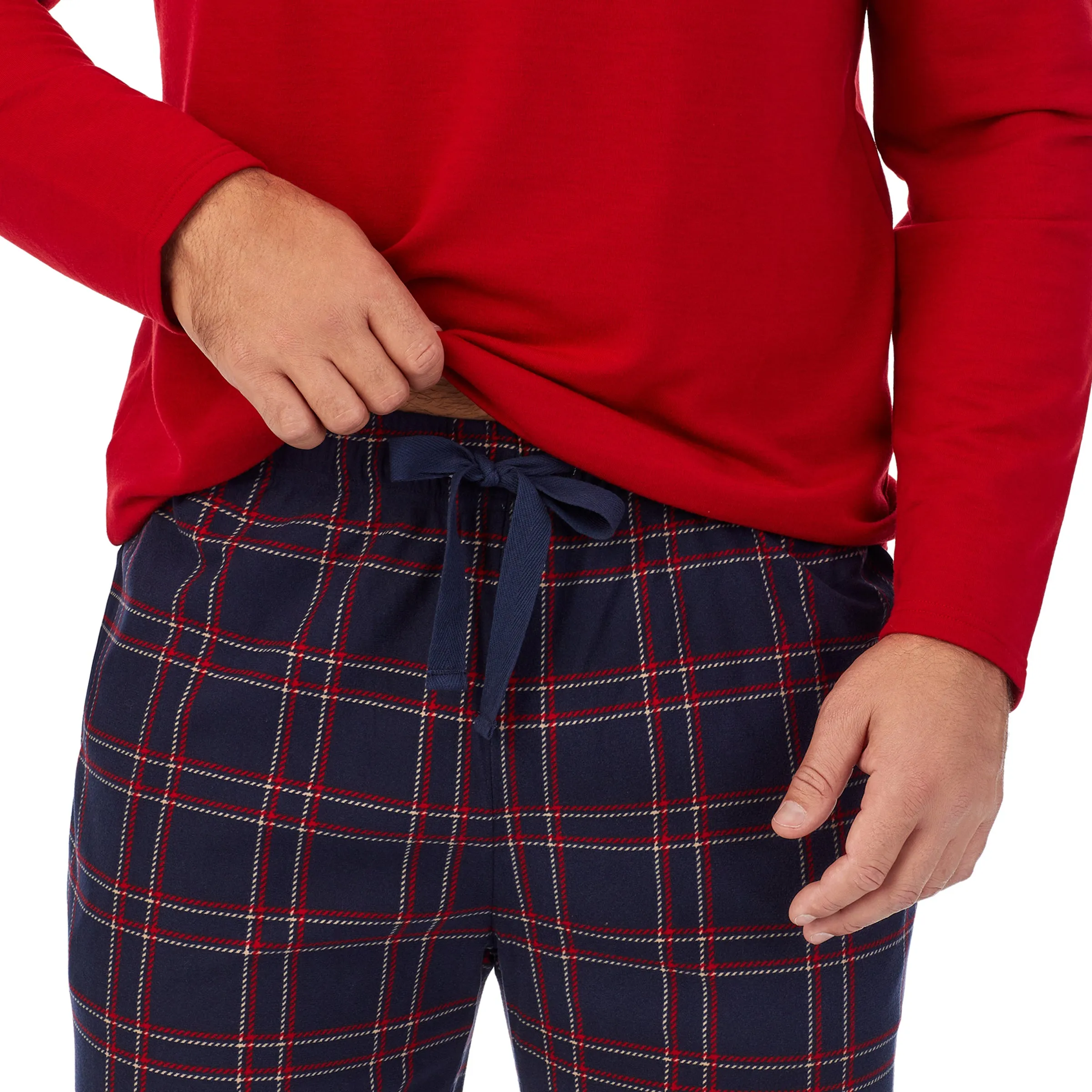 Mens Cozy Lodge Long Sleeve Crew and Pajama Pant 2-pc Set