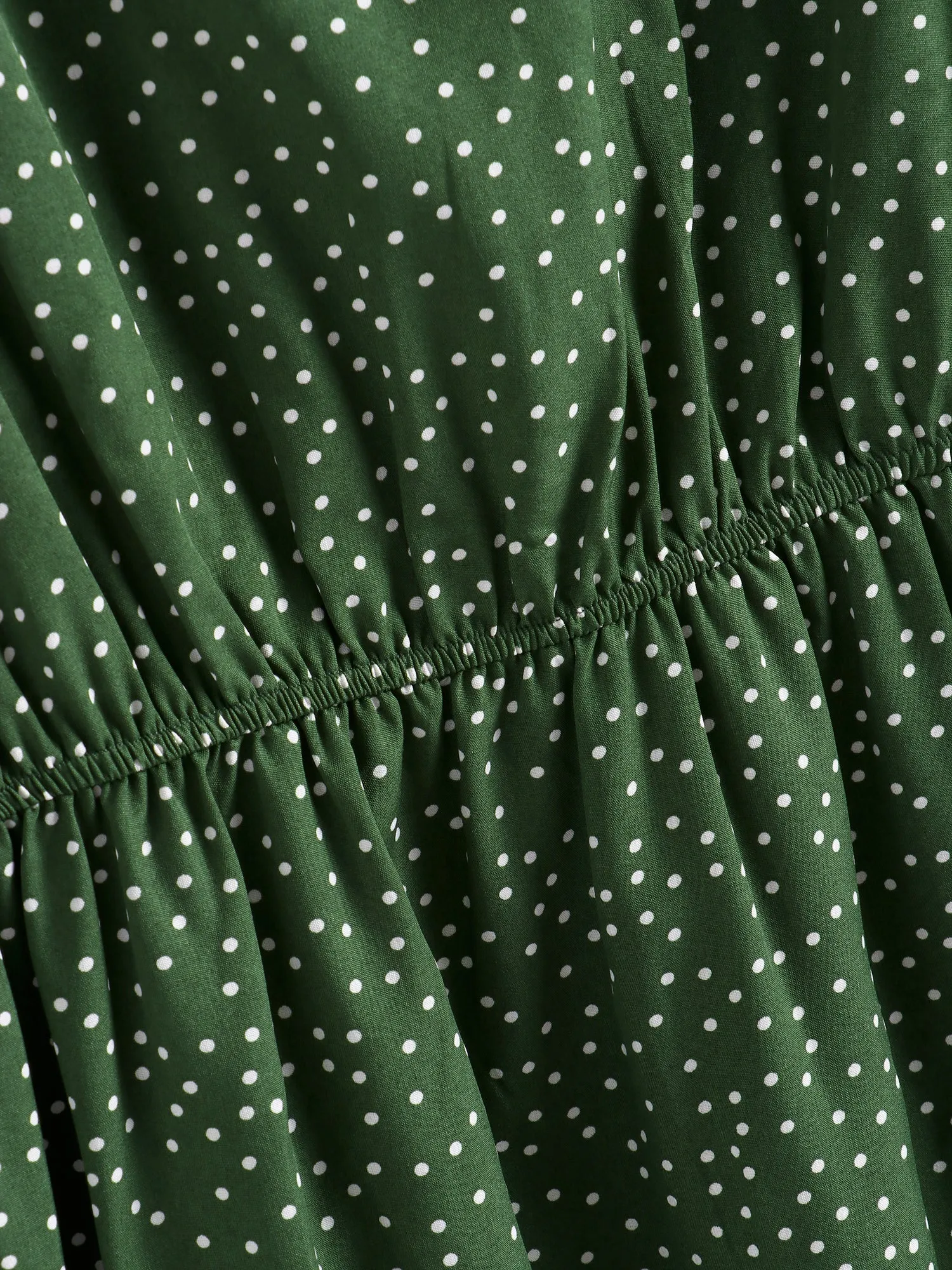 Midsize Polka Dot Ruffle Hem Grassiness Dress