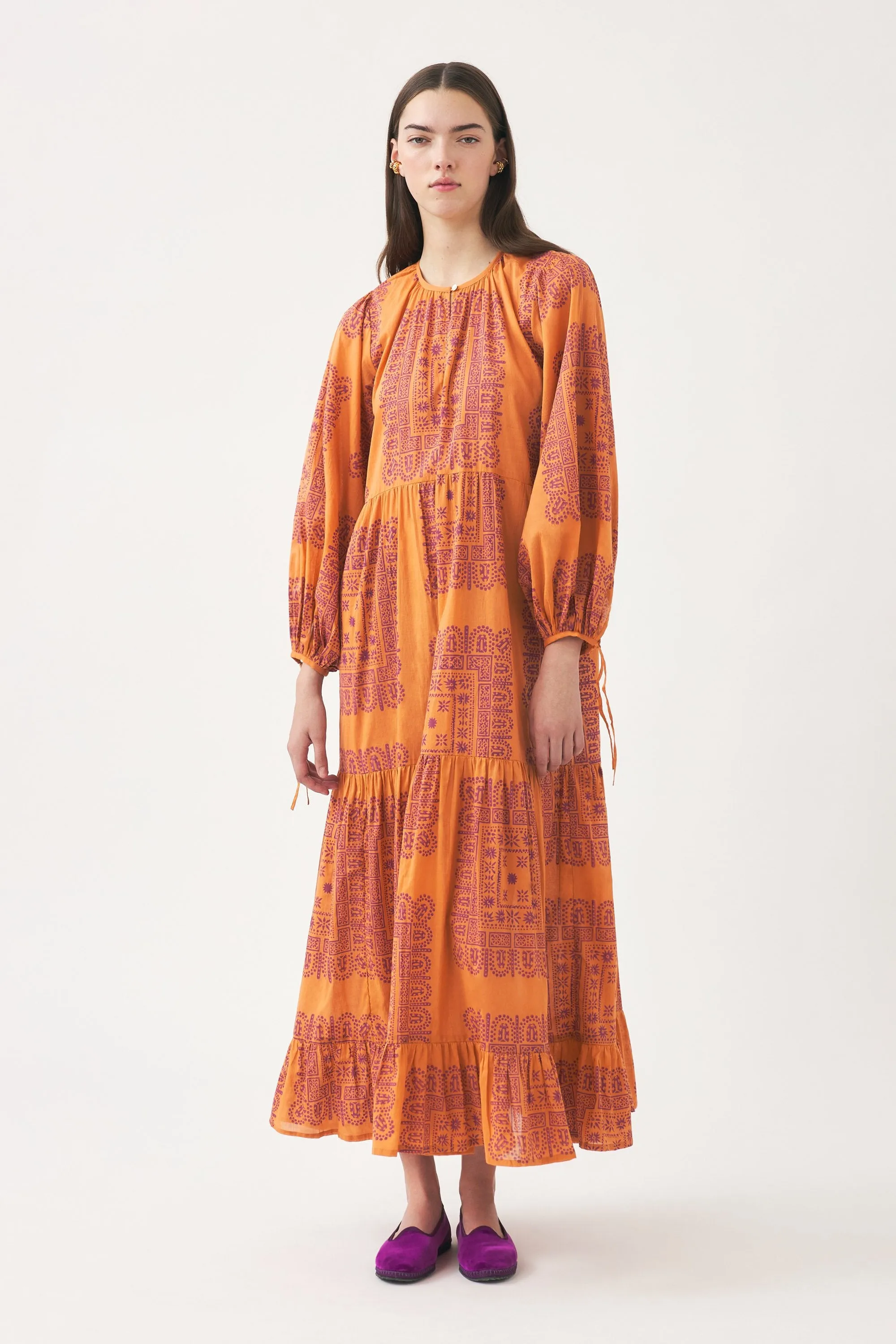 Nalii Cotton Voile Print Maxi Dress