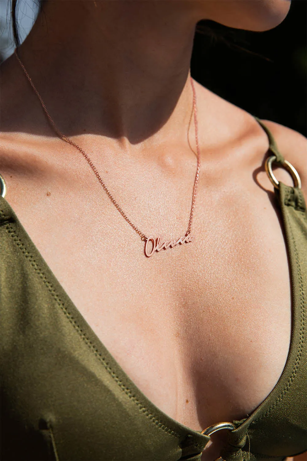 Name Necklace Italics Rosegold