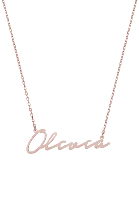 Name Necklace Italics Rosegold