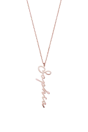 Name Necklace Vertical Rosegold