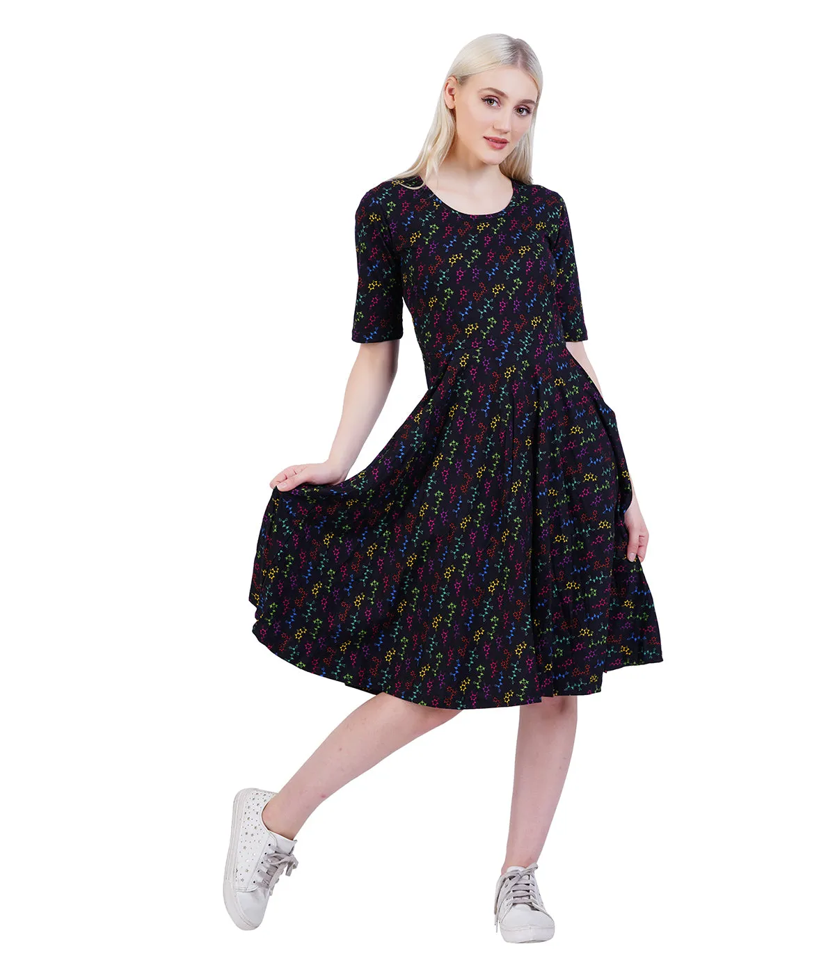 Neurotransmitters Elbow Sleeves Twirl Dress