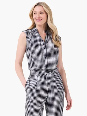 Nic   Zoe Drapey Gingham Tank