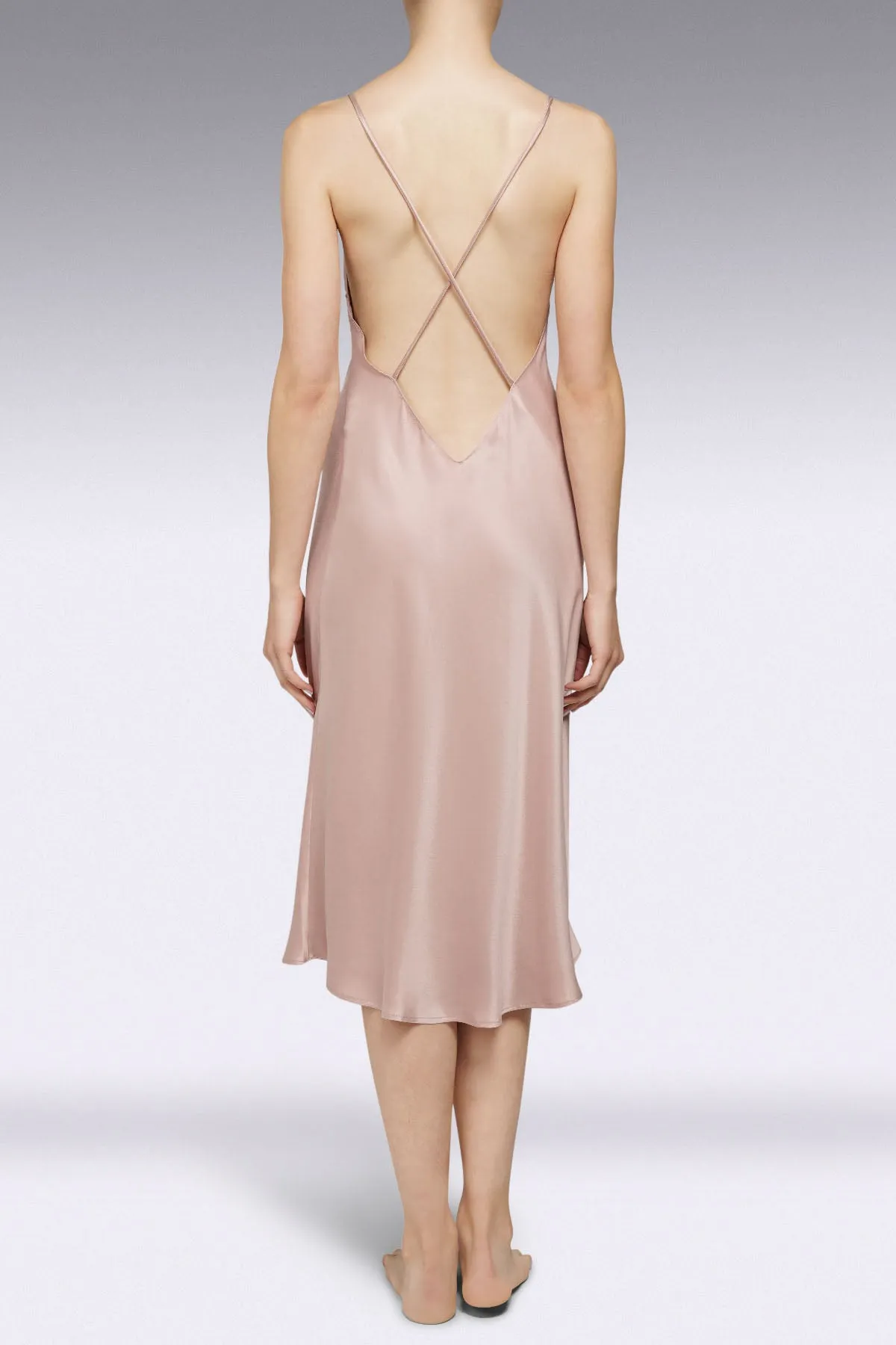 NICO SILK MIDI SLIP DRESS - Archive