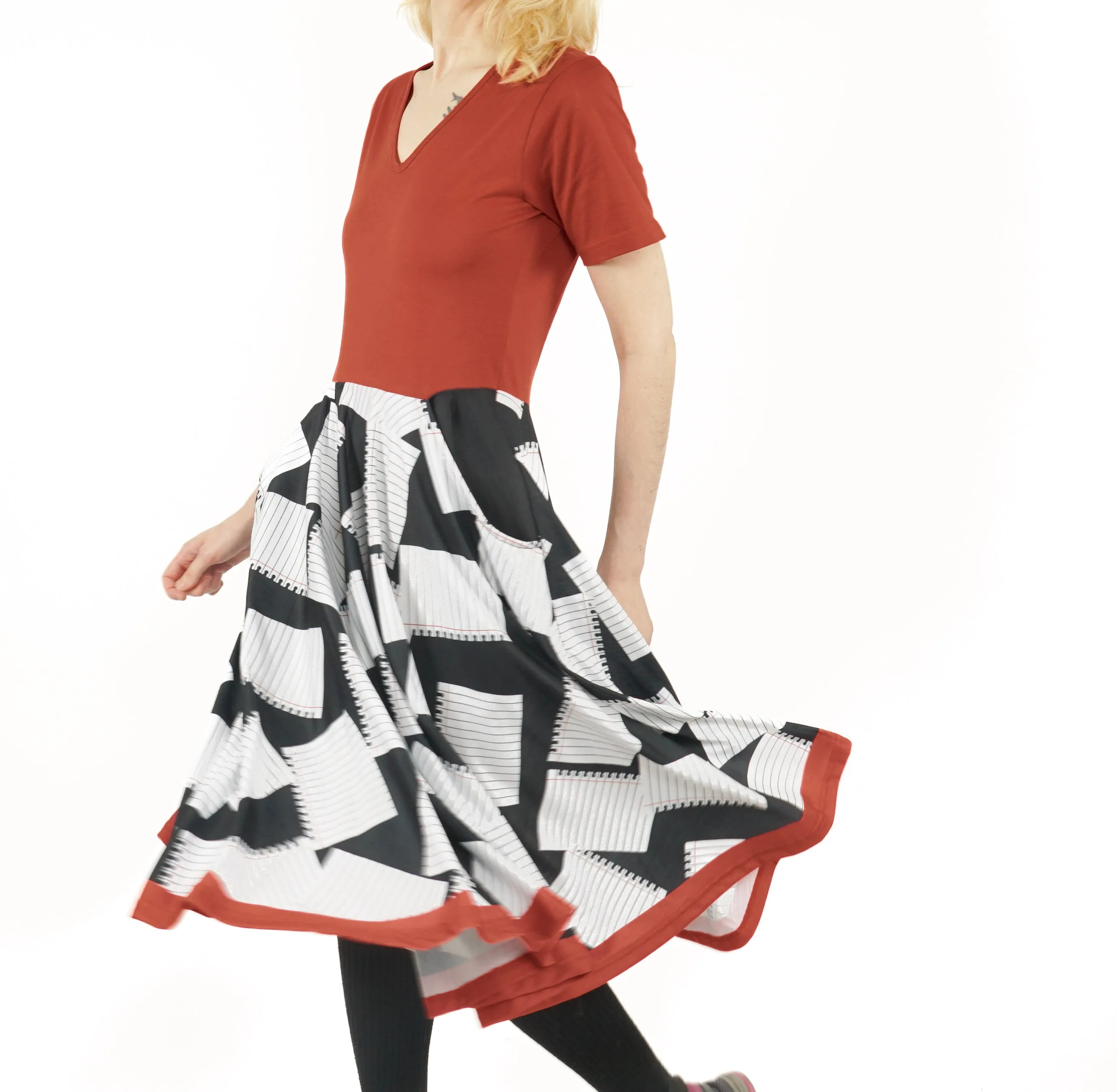 Notebook Paper Full Twirl Dress