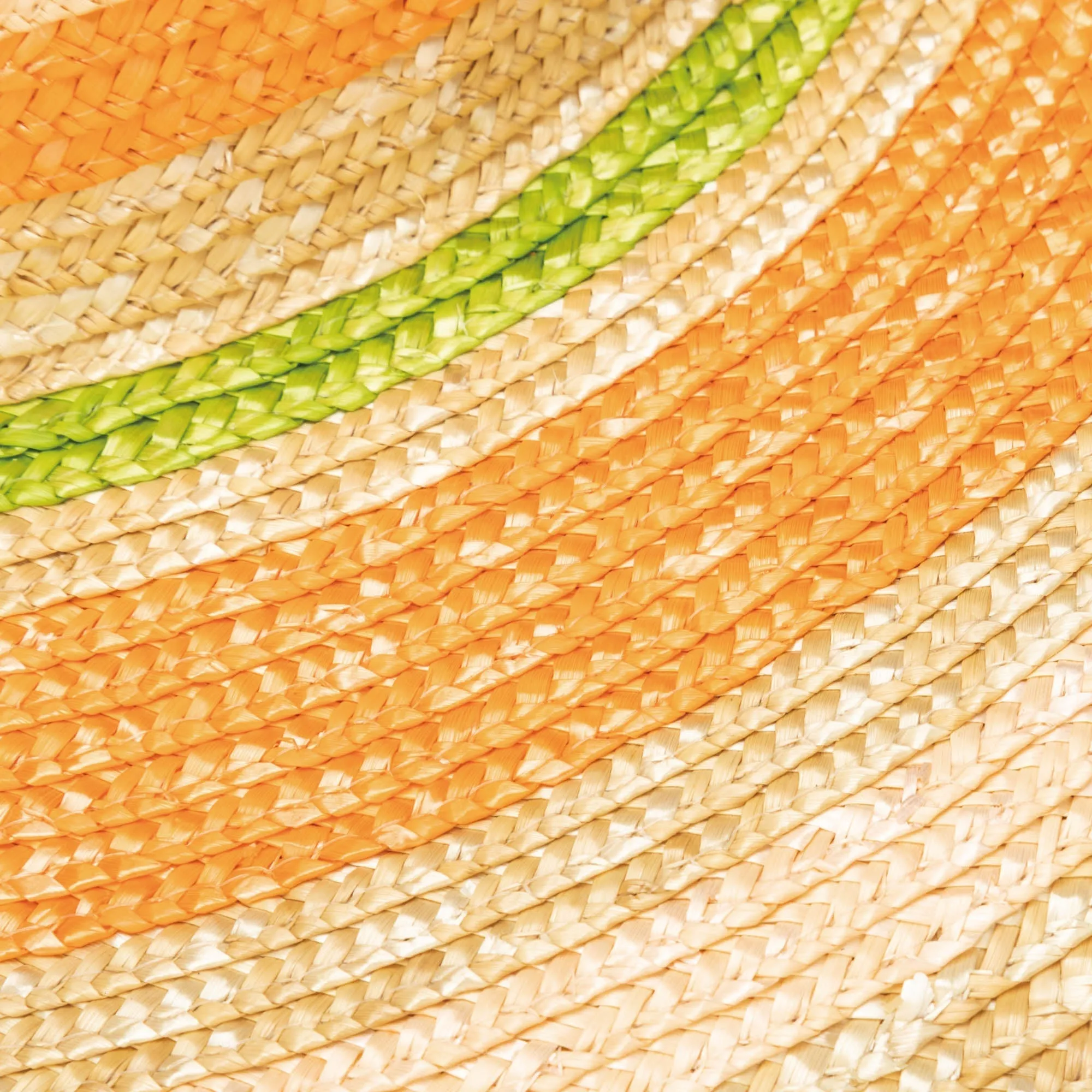 On Multi Holiday - Wheat Straw Stripe Wide Brim Sun Hat