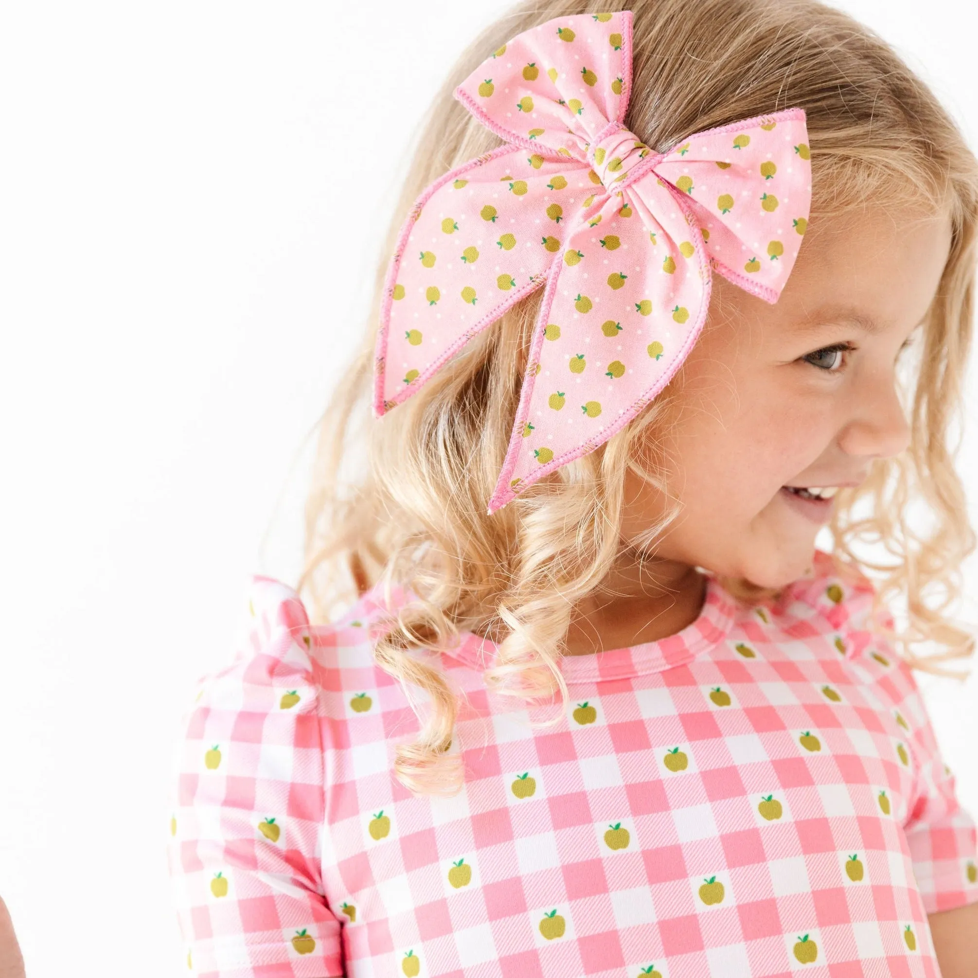 Pink Apple Gingham Twirl Dress