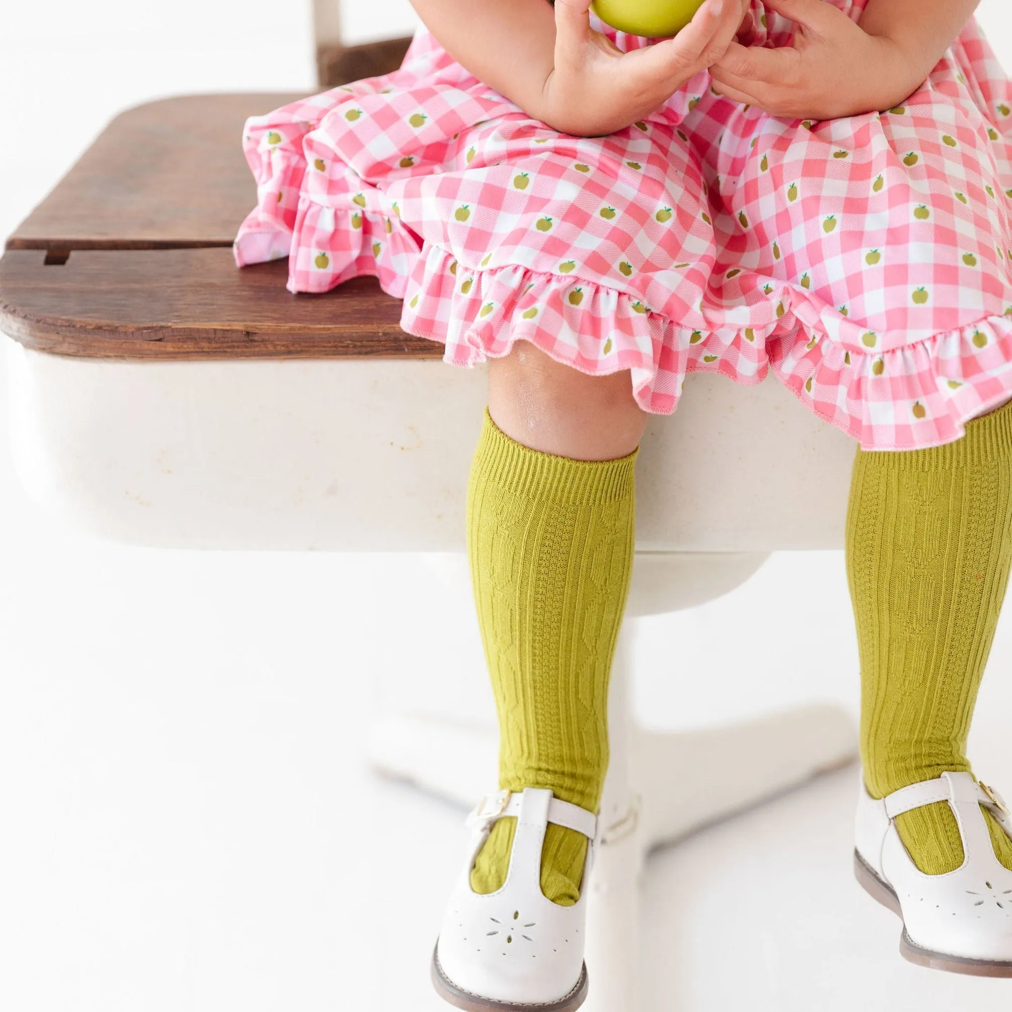 Pink Apple Gingham Twirl Dress