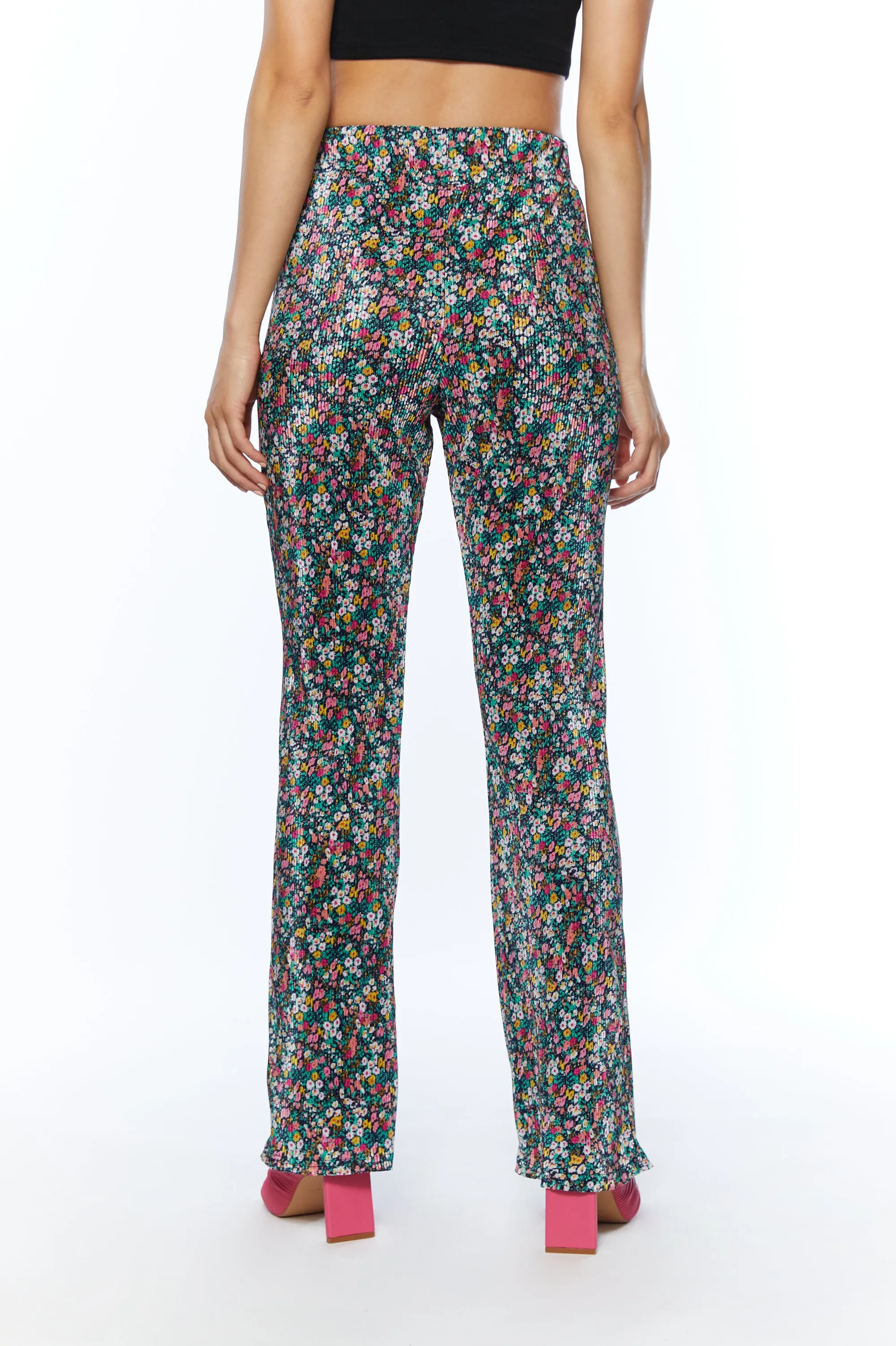 PLEATED FLORAL PANT