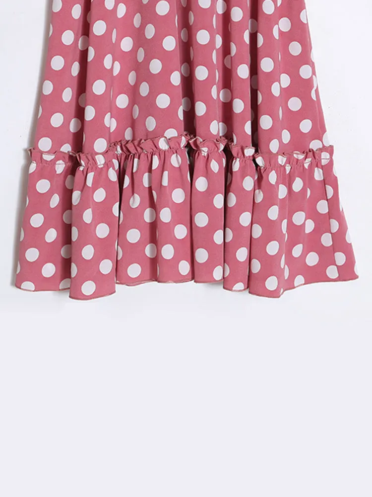 Plus size Polka Dots Chiffon Dress