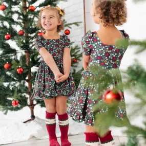 Poinsettia Mod Twirl Dress