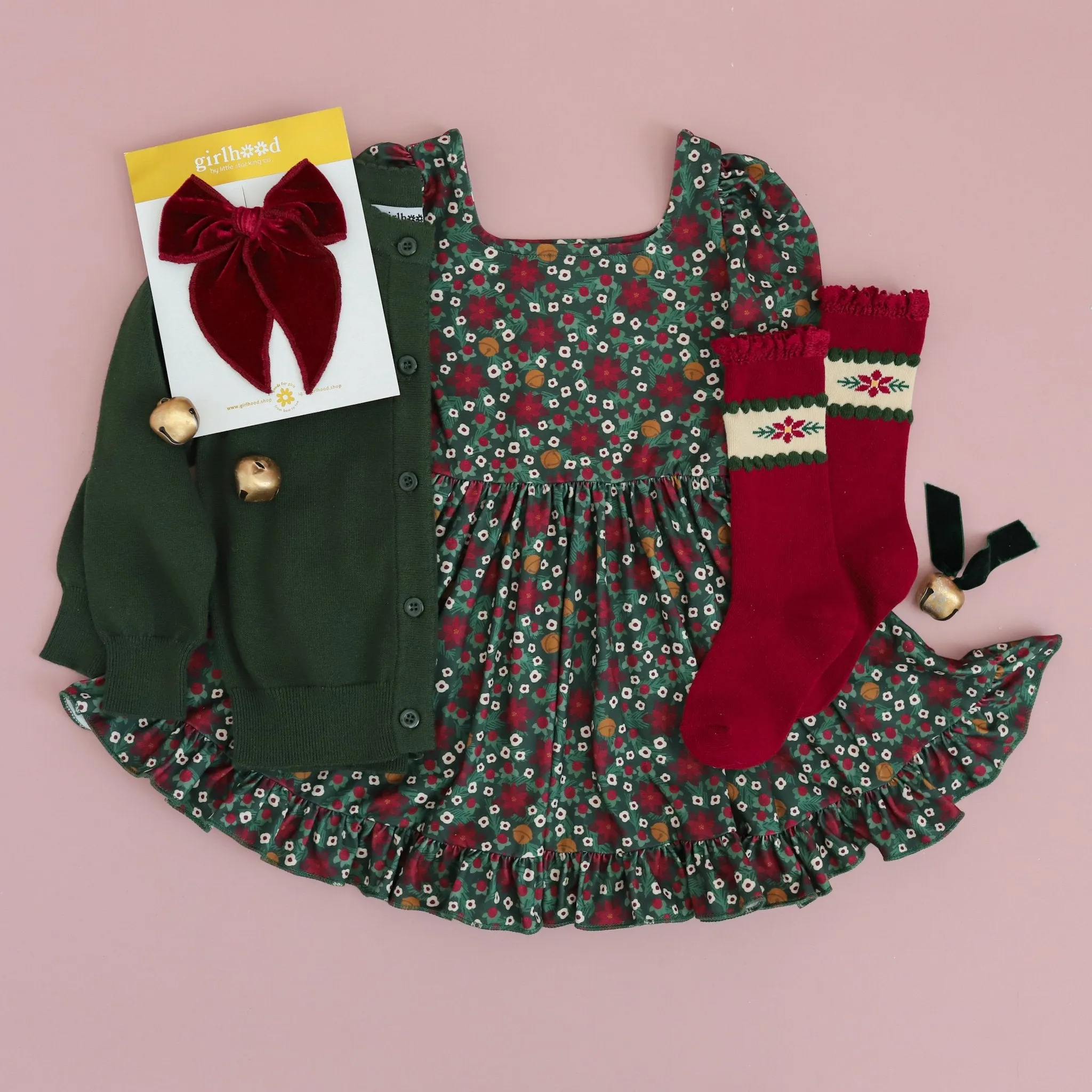 Poinsettia Mod Twirl Dress