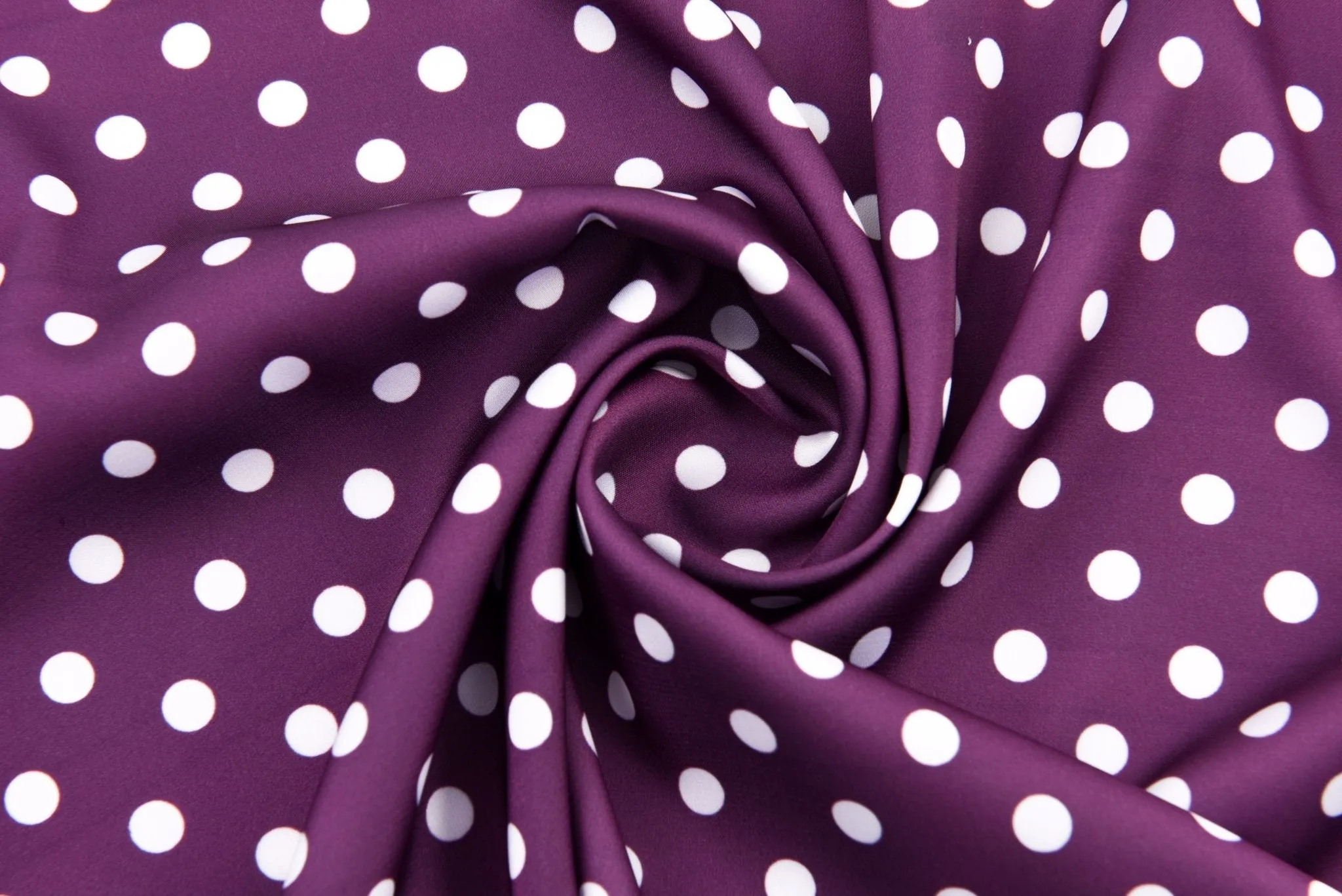 Premium Stretch Silky Satin Digital  Print Fabric - Polka Dots #18