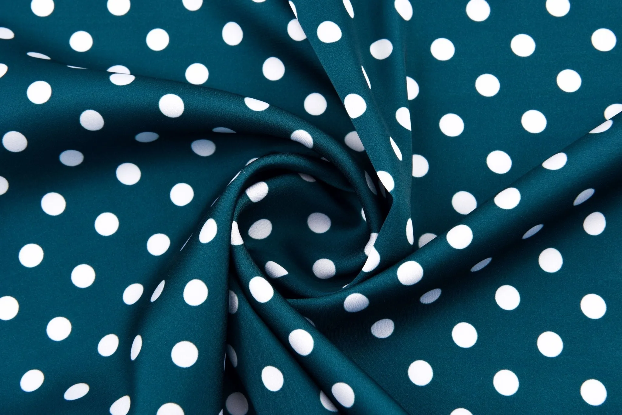 Premium Stretch Silky Satin Digital  Print Fabric - Polka Dots #18