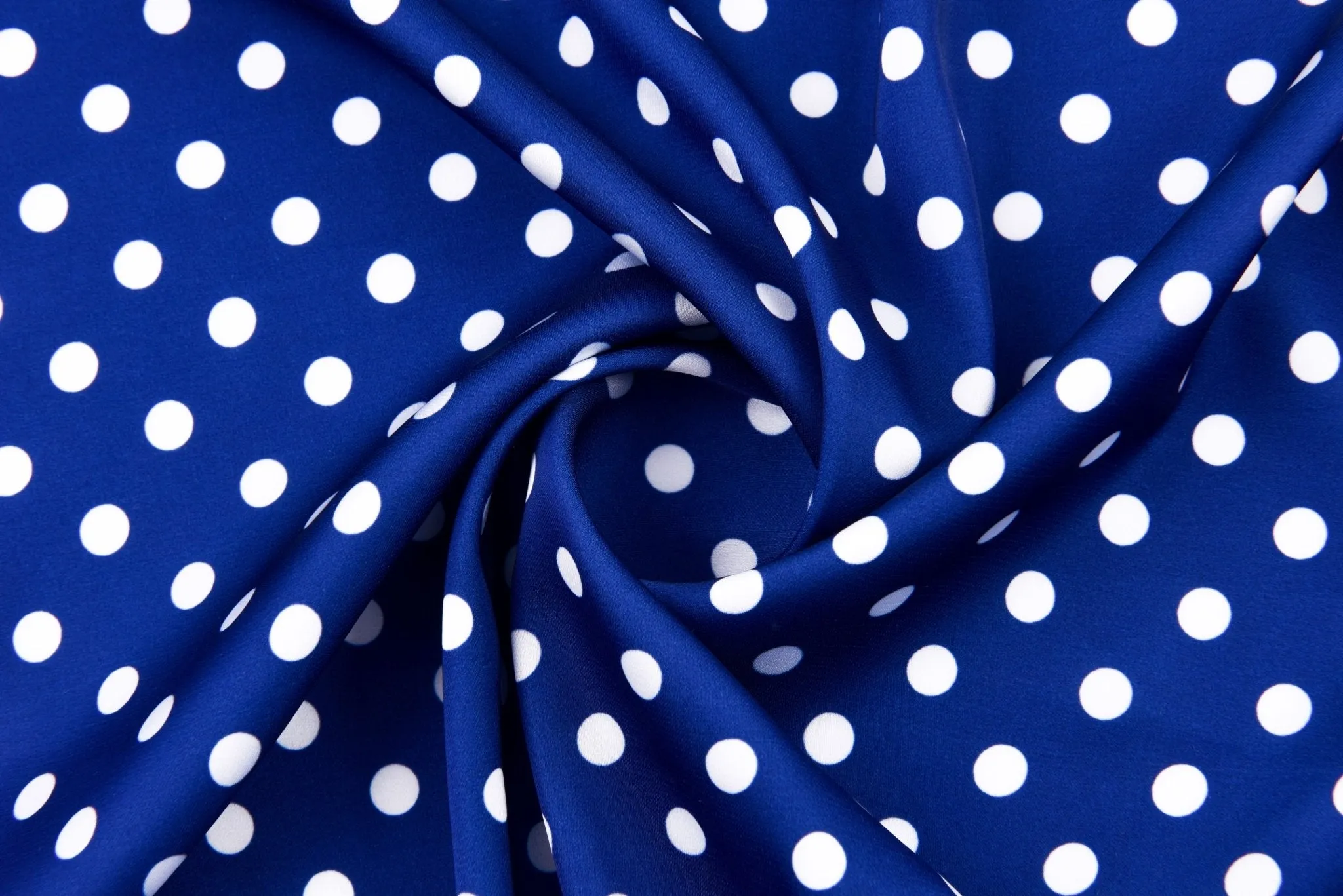 Premium Stretch Silky Satin Digital  Print Fabric - Polka Dots #18