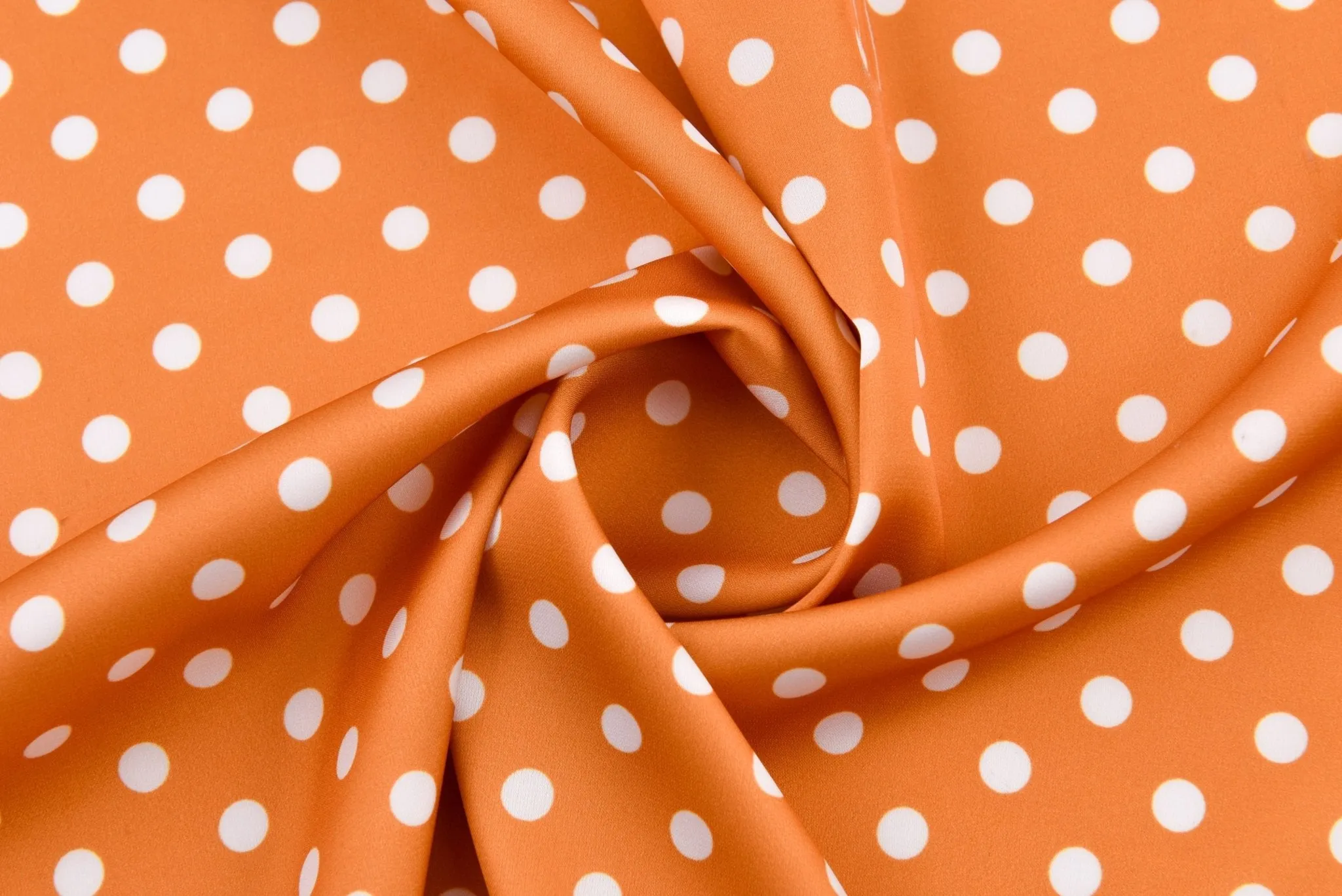 Premium Stretch Silky Satin Digital  Print Fabric - Polka Dots #18